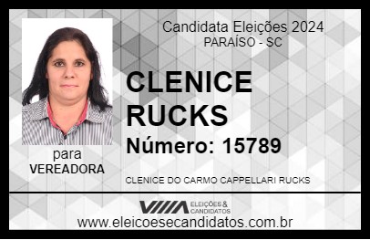 Candidato CLENICE RUCKS 2024 - PARAÍSO - Eleições