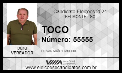 Candidato TOCO 2024 - BELMONTE - Eleições