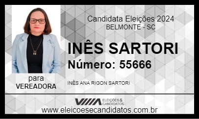 Candidato INÊS SARTORI 2024 - BELMONTE - Eleições