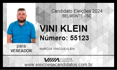 Candidato VINI KLEIN 2024 - BELMONTE - Eleições