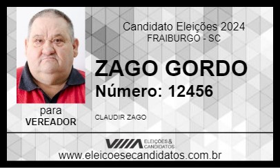 Candidato ZAGO GORDO 2024 - FRAIBURGO - Eleições