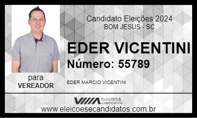 Candidato EDER VICENTINI 2024 - BOM JESUS - Eleições