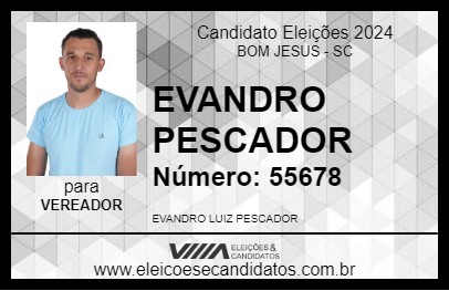 Candidato EVANDRO PESCADOR 2024 - BOM JESUS - Eleições