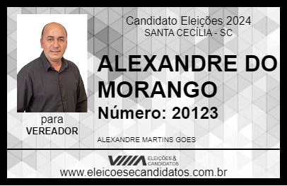 Candidato ALEXANDRE DO MORANGO 2024 - SANTA CECÍLIA - Eleições