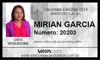 Candidato MIRIAN GARCIA  2024 - SANTA CECÍLIA - Eleições