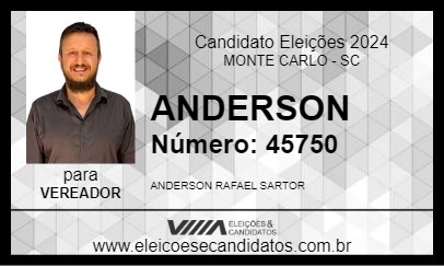 Candidato ANDERSON 2024 - MONTE CARLO - Eleições