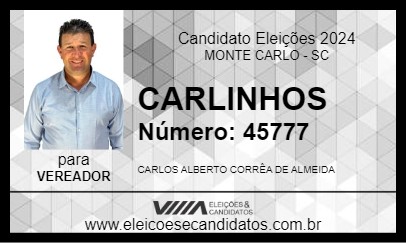 Candidato CARLINHOS 2024 - MONTE CARLO - Eleições