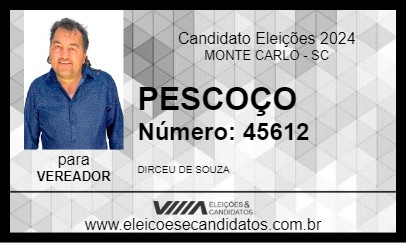 Candidato PESCOÇO 2024 - MONTE CARLO - Eleições