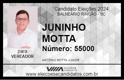 Candidato JUNINHO MOTTA 2024 - BALNEÁRIO RINCÃO - Eleições