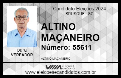 Candidato ALTINO MAÇANEIRO 2024 - BRUSQUE - Eleições