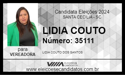 Candidato LIDIA COUTO  2024 - SANTA CECÍLIA - Eleições