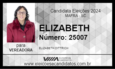 Candidato ELIZABETH 2024 - MAFRA - Eleições