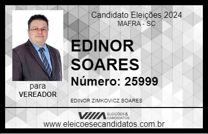 Candidato EDINOR SOARES 2024 - MAFRA - Eleições