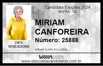 Candidato MIRIAM CANFOREIRA 2024 - MAFRA - Eleições