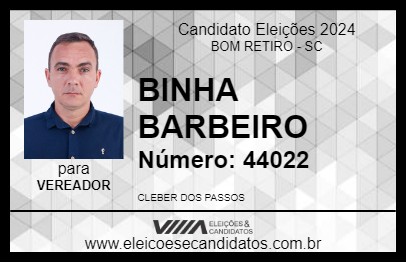 Candidato BINHA BARBEIRO 2024 - BOM RETIRO - Eleições