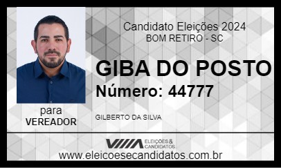 Candidato GIBA DO POSTO 2024 - BOM RETIRO - Eleições