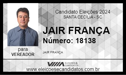 Candidato JAIR FRANÇA 2024 - SANTA CECÍLIA - Eleições