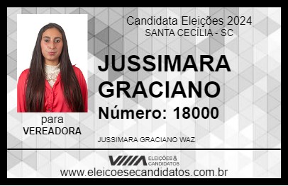 Candidato JUSSIMARA GRACIANO 2024 - SANTA CECÍLIA - Eleições