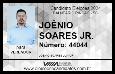 Candidato JOÊNIO SOARES JR. 2024 - BALNEÁRIO RINCÃO - Eleições