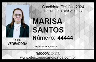 Candidato MARISA SANTOS  2024 - BALNEÁRIO RINCÃO - Eleições