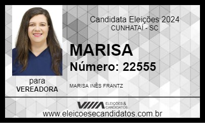 Candidato MARISA 2024 - CUNHATAÍ - Eleições