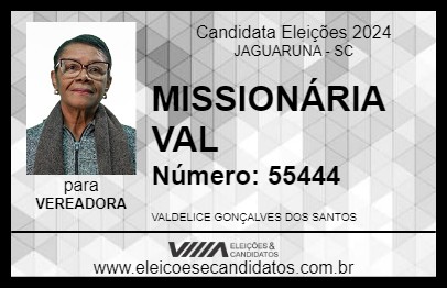 Candidato MISSIONÁRIA VAL 2024 - JAGUARUNA - Eleições