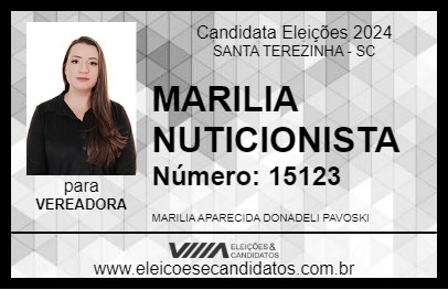 Candidato MARILIA NUTRICIONISTA 2024 - SANTA TEREZINHA - Eleições