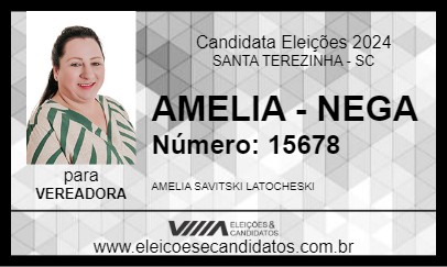 Candidato AMELIA - NEGA 2024 - SANTA TEREZINHA - Eleições