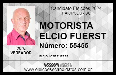 Candidato MOTORISTA ELCIO FUERST 2024 - ITAIÓPOLIS - Eleições