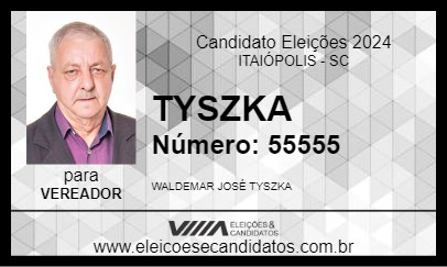 Candidato TYSZKA 2024 - ITAIÓPOLIS - Eleições