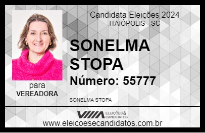 Candidato SONELMA STOPA 2024 - ITAIÓPOLIS - Eleições