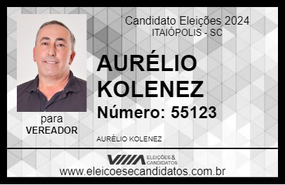 Candidato AURÉLIO KOLENEZ 2024 - ITAIÓPOLIS - Eleições