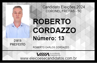 Candidato ROBERTO CORDAZZO 2024 - CORONEL FREITAS - Eleições