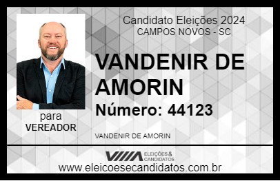 Candidato VANDENIR DE AMORIN 2024 - CAMPOS NOVOS - Eleições