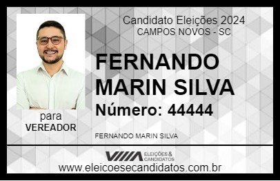 Candidato FERNANDO MARIN SILVA 2024 - CAMPOS NOVOS - Eleições