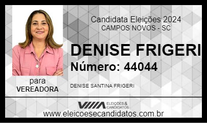 Candidato DENISE FRIGERI 2024 - CAMPOS NOVOS - Eleições