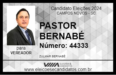 Candidato PASTOR BERNABÉ 2024 - CAMPOS NOVOS - Eleições