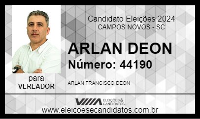 Candidato ARLAN DEON 2024 - CAMPOS NOVOS - Eleições