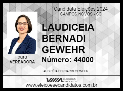 Candidato LAUDICEIA BERNARDI GEWEHR 2024 - CAMPOS NOVOS - Eleições