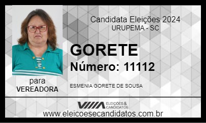 Candidato GORETE 2024 - URUPEMA - Eleições