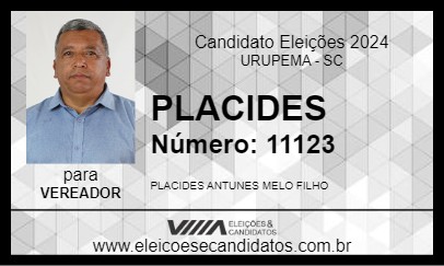 Candidato PLACIDES 2024 - URUPEMA - Eleições