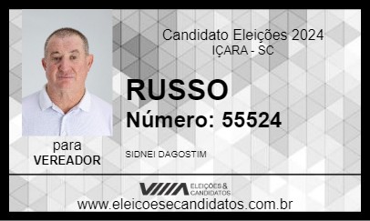 Candidato RUSSO 2024 - IÇARA - Eleições