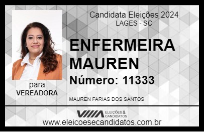 Candidato ENFERMEIRA MAUREN 2024 - LAGES - Eleições