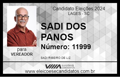 Candidato SADI DOS PANOS 2024 - LAGES - Eleições