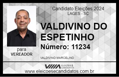 Candidato VALDIVINO DO ESPETINHO 2024 - LAGES - Eleições