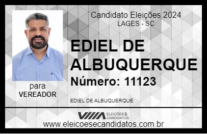 Candidato EDIEL DE ALBUQUERQUE 2024 - LAGES - Eleições