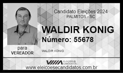 Candidato WALDIR KONIG 2024 - PALMITOS - Eleições