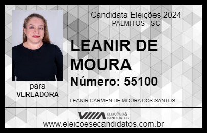 Candidato LEANIR DE MOURA 2024 - PALMITOS - Eleições