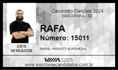 Candidato RAFA 2024 - GRÃO-PARÁ - Eleições