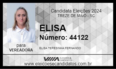 Candidato ELISA 2024 - TREZE DE MAIO - Eleições